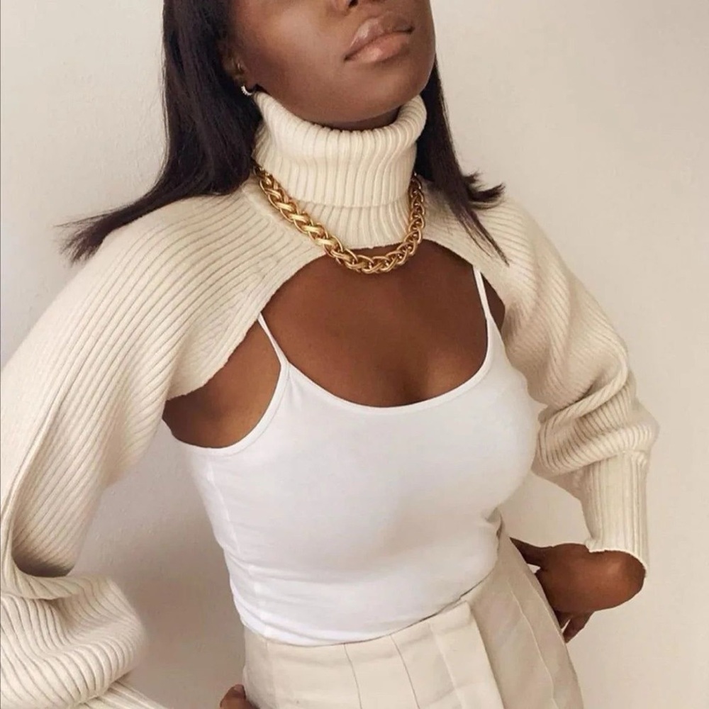 ZARA crop roll neck